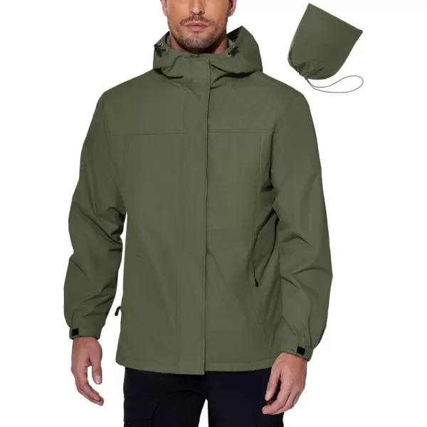 COOFANDY Men's Packable Rain Jackets Waterproof With Hood Lightweight Shell Raincoat Windbreaker For Cycling Golf Travel