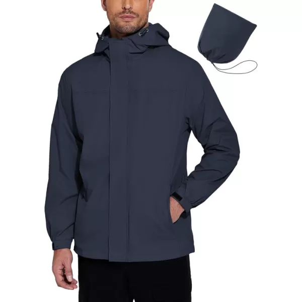 COOFANDY Men's Packable Rain Jackets Waterproof With Hood Lightweight Shell Raincoat Windbreaker For Cycling Golf Travel