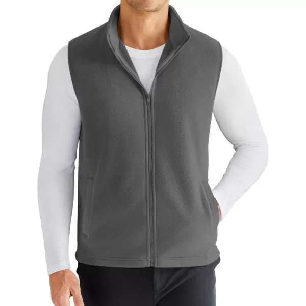 COOFANDY Men's Polar Fleece Vest Outerwear Golf Vests Casual Lightweight Sleeveless Jacket with Full Zipper
