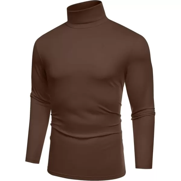 COOFANDY Men's Slim Fit Basic Turtleneck T-Shirt Long Sleeve Solid T Shirts Casual Knit Pullover Thermal Tops