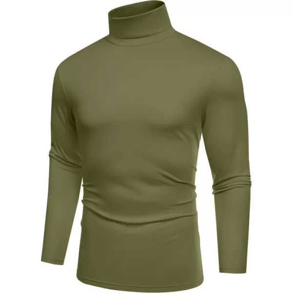 COOFANDY Men's Slim Fit Basic Turtleneck T-Shirt Long Sleeve Solid T Shirts Casual Knit Pullover Thermal Tops