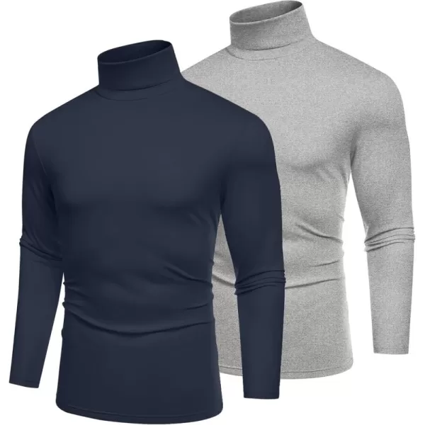COOFANDY Men's Slim Fit Basic Turtleneck T-Shirt Long Sleeve Solid T Shirts Casual Knit Pullover Thermal Tops)