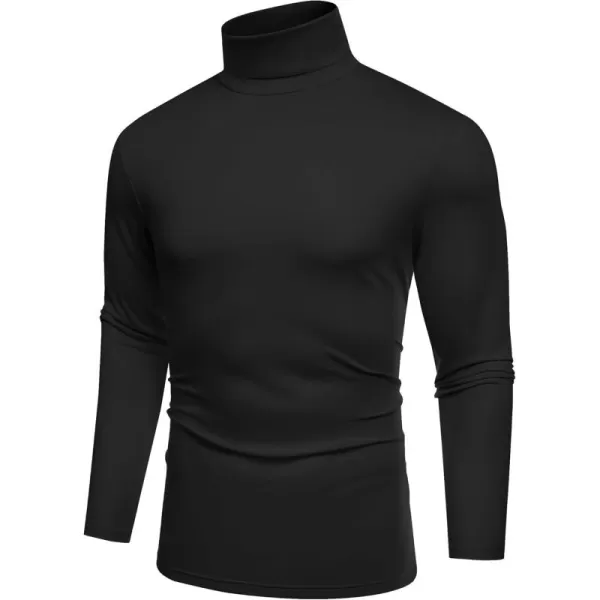 COOFANDY Men's Slim Fit Basic Turtleneck T-Shirt Long Sleeve Solid T Shirts Casual Knit Pullover Thermal Tops