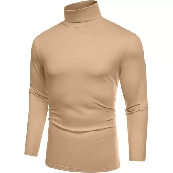COOFANDY Men's Slim Fit Basic Turtleneck T-Shirt Long Sleeve Solid T Shirts Casual Knit Pullover Thermal Tops