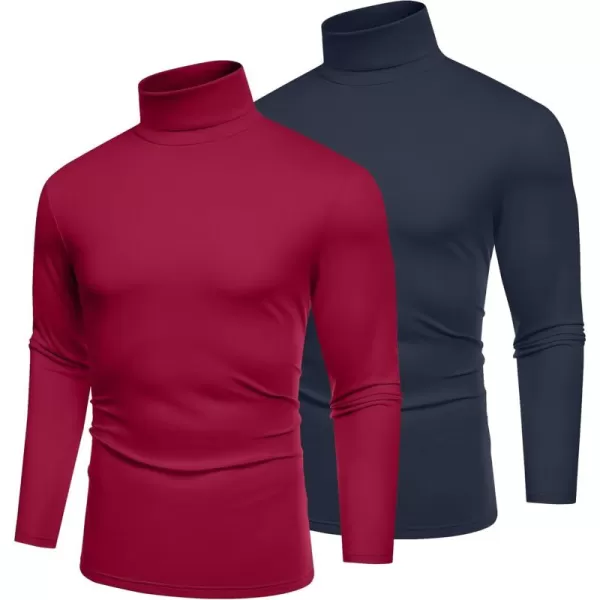COOFANDY Men's Slim Fit Basic Turtleneck T-Shirt Long Sleeve Solid T Shirts Casual Knit Pullover Thermal Tops)