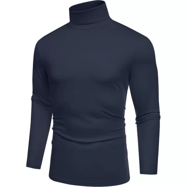 COOFANDY Men's Slim Fit Basic Turtleneck T-Shirt Long Sleeve Solid T Shirts Casual Knit Pullover Thermal Tops