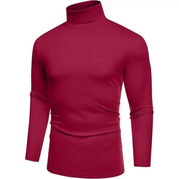 COOFANDY Men's Slim Fit Basic Turtleneck T-Shirt Long Sleeve Solid T Shirts Casual Knit Pullover Thermal Tops