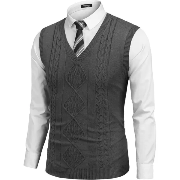 COOFANDY Men's Sweater Vest Sleeveless V Neck Knitted Slim Fit Casual Lightweight Pullover Sweater