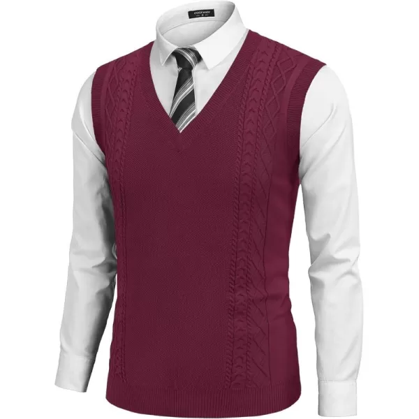 COOFANDY Men's Sweater Vest Sleeveless V Neck Knitted Slim Fit Casual Lightweight Pullover Sweater