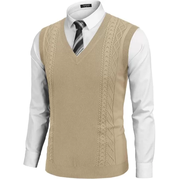 COOFANDY Men's Sweater Vest Sleeveless V Neck Knitted Slim Fit Casual Lightweight Pullover Sweater