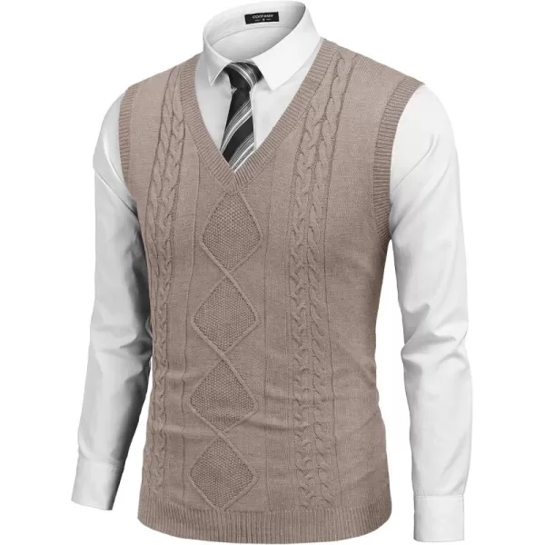 COOFANDY Men's Sweater Vest Sleeveless V Neck Knitted Slim Fit Casual Lightweight Pullover Sweater