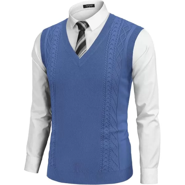 COOFANDY Men's Sweater Vest Sleeveless V Neck Knitted Slim Fit Casual Lightweight Pullover Sweater