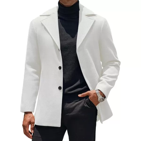 COOFANDY Mens Trench Coat Notched Collar Single Breasted Peacoat Winter Overcoat With Pockets