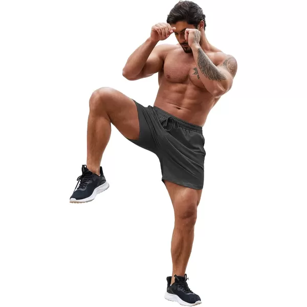 COOFANDY Mens 2 Pack Gym Workout Shorts Muscle Fit Lightweight Training Pants Bodybuilding Sports Jogger with Pockets