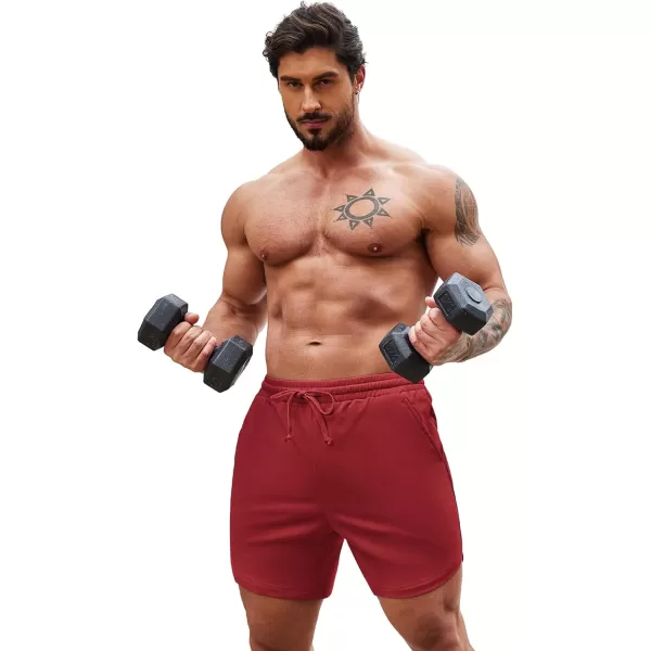 COOFANDY Mens 2 Pack Gym Workout Shorts Muscle Fit Lightweight Training Pants Bodybuilding Sports Jogger with Pockets
