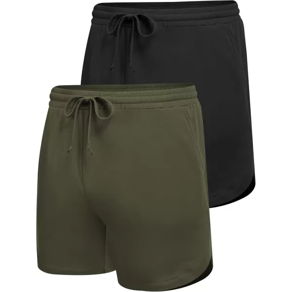 COOFANDY Mens 2 Pack Gym Workout Shorts Muscle Fit Lightweight Training Pants Bodybuilding Sports Jogger with Pockets