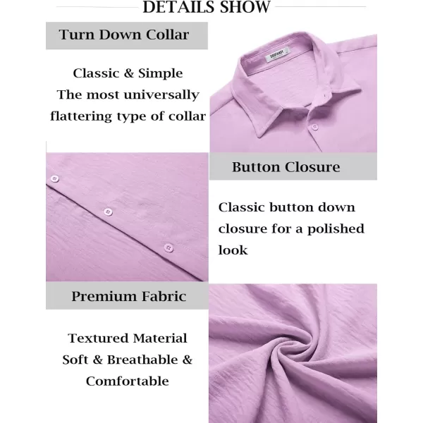 COOFANDY Men's Casual Button Down Shirt Short Sleeve Summer Beach Vacation Shirts Textured Untucked Shirts