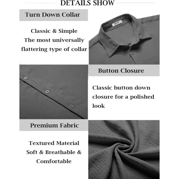 COOFANDY Men's Casual Button Down Shirt Short Sleeve Summer Beach Vacation Shirts Textured Untucked Shirts