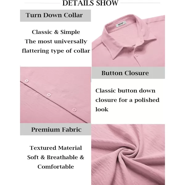 COOFANDY Men's Casual Button Down Shirt Short Sleeve Summer Beach Vacation Shirts Textured Untucked Shirts