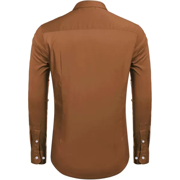 COOFANDY Mens Casual Button Down Shirts Long Sleeve Untucked Shirts for Men Stretch Dress Shirt