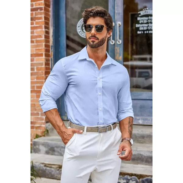 COOFANDY Mens Casual Button Down Shirts Long Sleeve Untucked Shirts for Men Stretch Dress Shirt