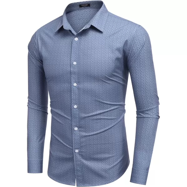 COOFANDY Mens Casual Button Down Shirts Long Sleeve Untucked Shirts for Men Stretch Dress Shirt