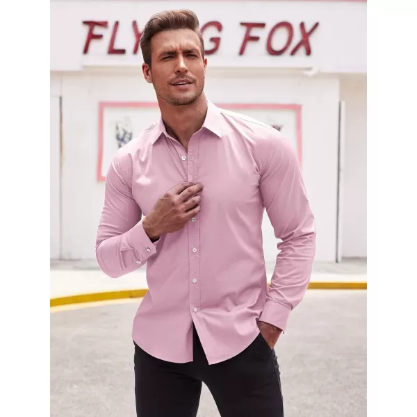 COOFANDY Mens Casual Button Down Shirts Long Sleeve Untucked Shirts for Men Stretch Dress Shirt