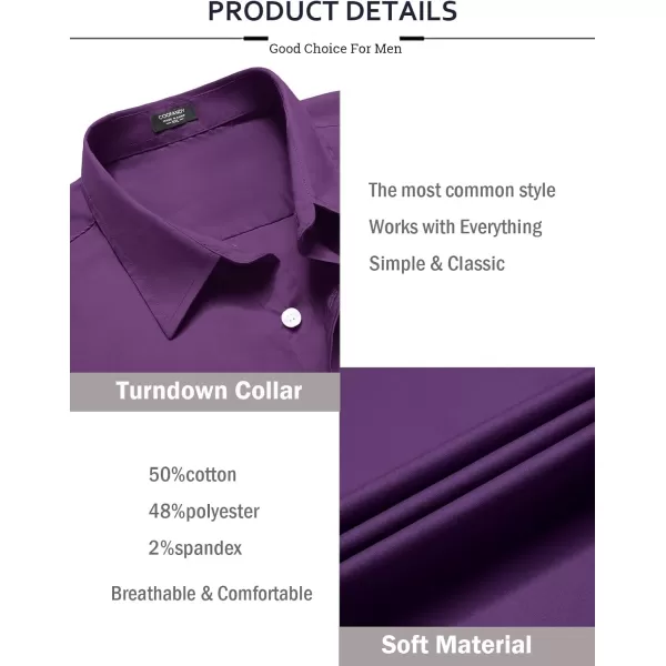 COOFANDY Mens Casual Button Down Shirts Long Sleeve Untucked Shirts for Men Stretch Dress Shirt