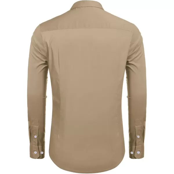 COOFANDY Mens Casual Button Down Shirts Long Sleeve Untucked Shirts for Men Stretch Dress Shirt