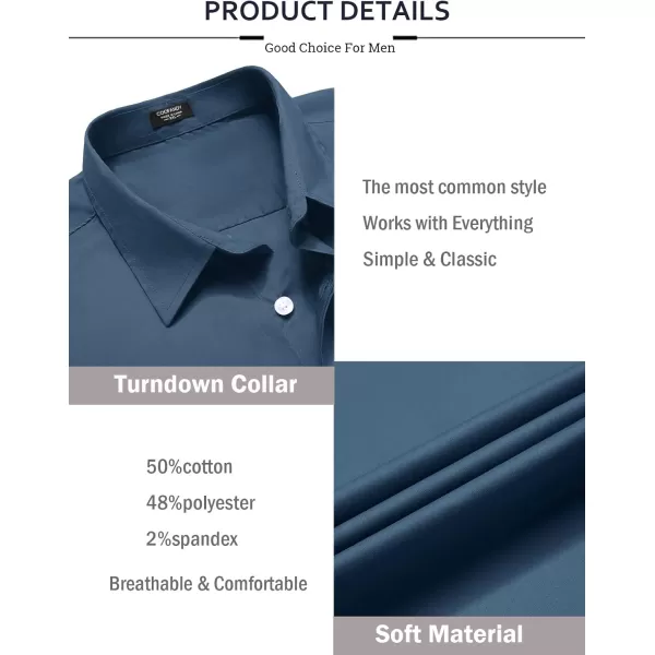 COOFANDY Mens Casual Button Down Shirts Long Sleeve Untucked Shirts for Men Stretch Dress Shirt