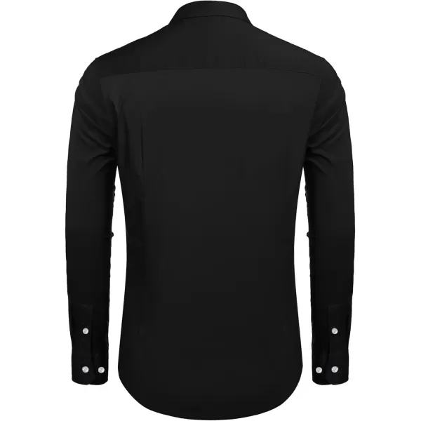 COOFANDY Mens Casual Button Down Shirts Long Sleeve Untucked Shirts for Men Stretch Dress Shirt