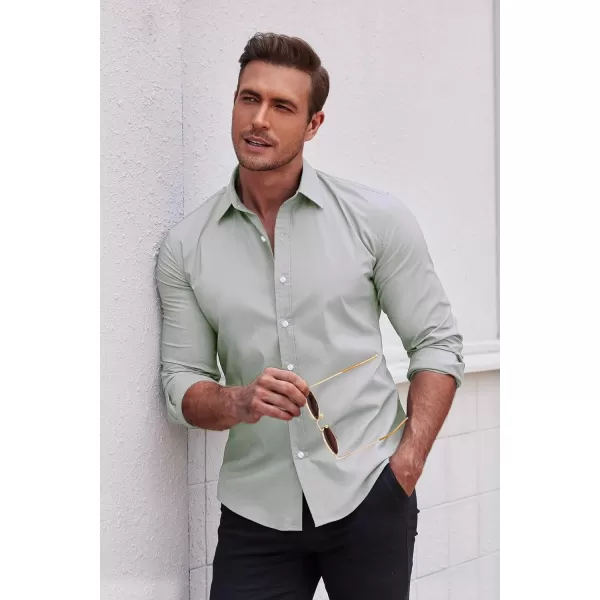 COOFANDY Mens Casual Button Down Shirts Long Sleeve Untucked Shirts for Men Stretch Dress Shirt