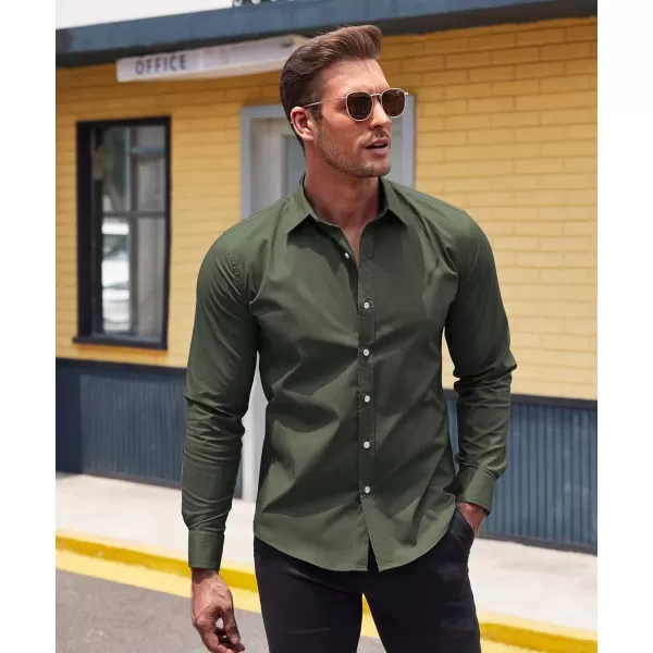 COOFANDY Mens Casual Button Down Shirts Long Sleeve Untucked Shirts for Men Stretch Dress Shirt