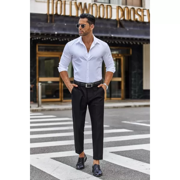 COOFANDY Mens Casual Button Down Shirts Long Sleeve Untucked Shirts for Men Stretch Dress Shirt