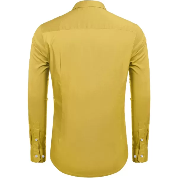 COOFANDY Mens Casual Button Down Shirts Long Sleeve Untucked Shirts for Men Stretch Dress Shirt