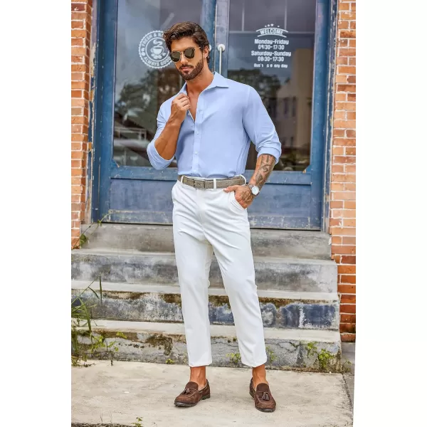 COOFANDY Mens Casual Button Down Shirts Long Sleeve Untucked Shirts for Men Stretch Dress Shirt