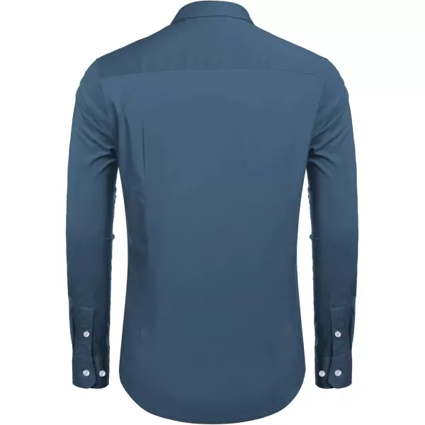 COOFANDY Mens Casual Button Down Shirts Long Sleeve Untucked Shirts for Men Stretch Dress Shirt