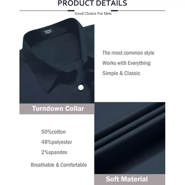 COOFANDY Mens Casual Button Down Shirts Long Sleeve Untucked Shirts for Men Stretch Dress Shirt