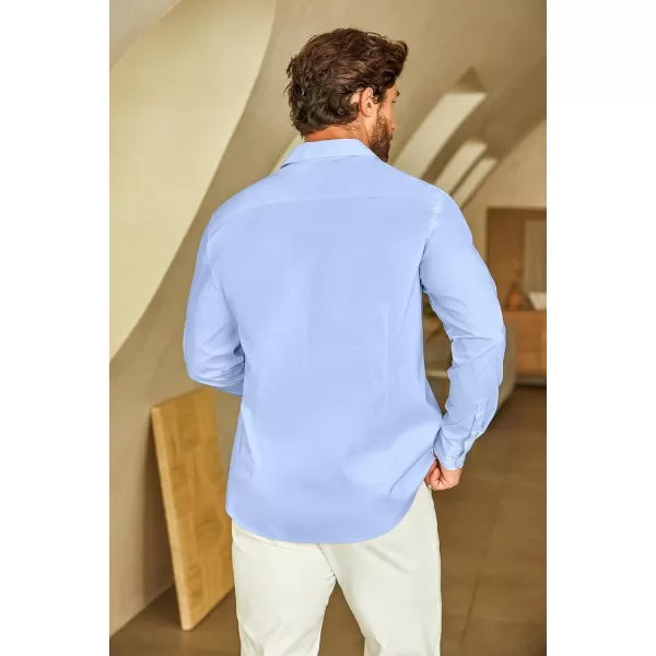 COOFANDY Mens Casual Button Down Shirts Long Sleeve Untucked Shirts for Men Stretch Dress Shirt
