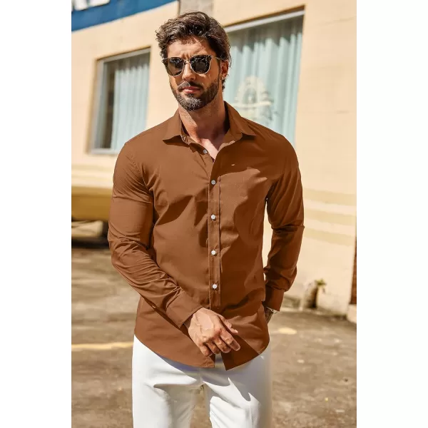 COOFANDY Mens Casual Button Down Shirts Long Sleeve Untucked Shirts for Men Stretch Dress Shirt