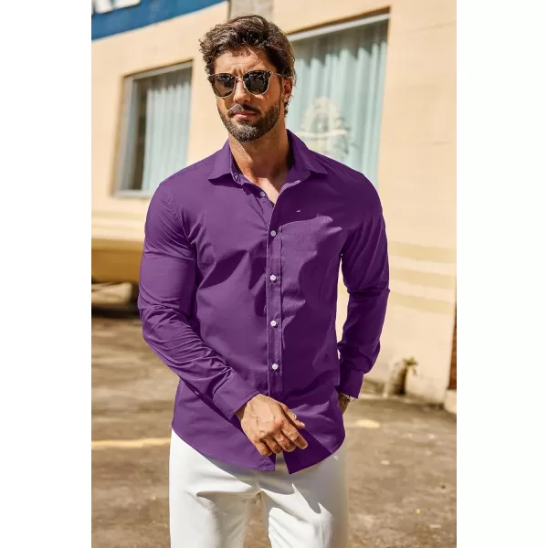 COOFANDY Mens Casual Button Down Shirts Long Sleeve Untucked Shirts for Men Stretch Dress Shirt