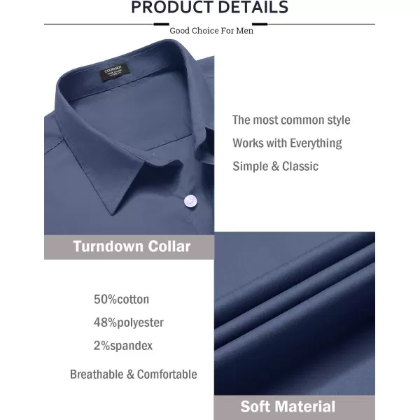 COOFANDY Mens Casual Button Down Shirts Long Sleeve Untucked Shirts for Men Stretch Dress Shirt