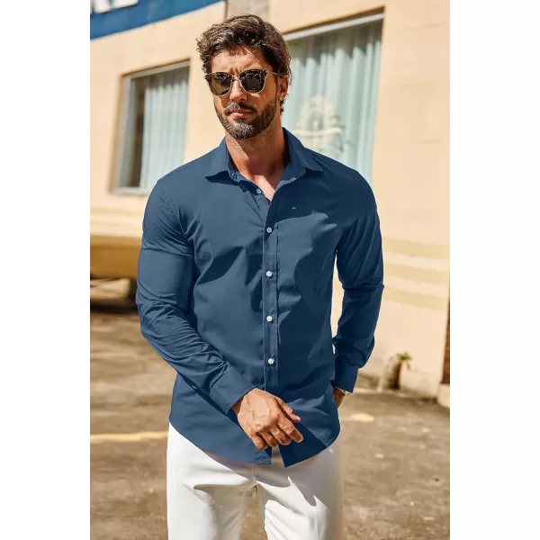 COOFANDY Mens Casual Button Down Shirts Long Sleeve Untucked Shirts for Men Stretch Dress Shirt