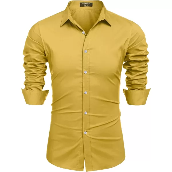 COOFANDY Mens Casual Button Down Shirts Long Sleeve Untucked Shirts for Men Stretch Dress Shirt