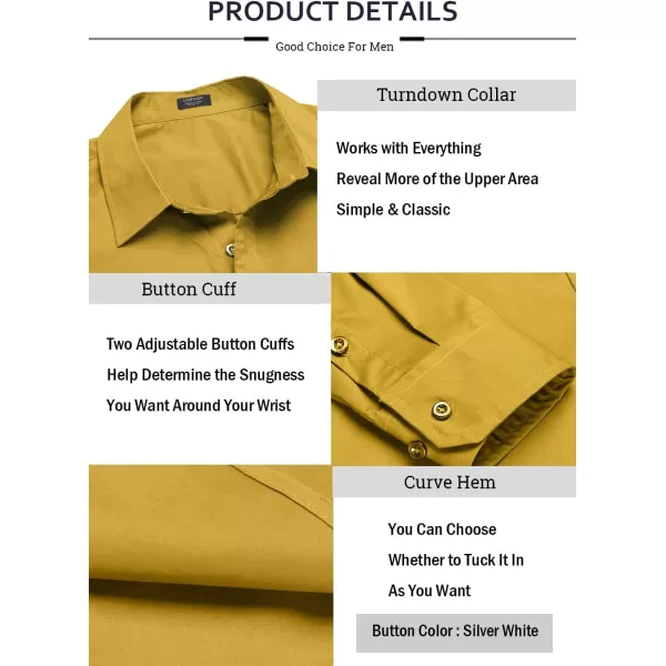 COOFANDY Mens Casual Button Down Shirts Long Sleeve Untucked Shirts for Men Stretch Dress Shirt