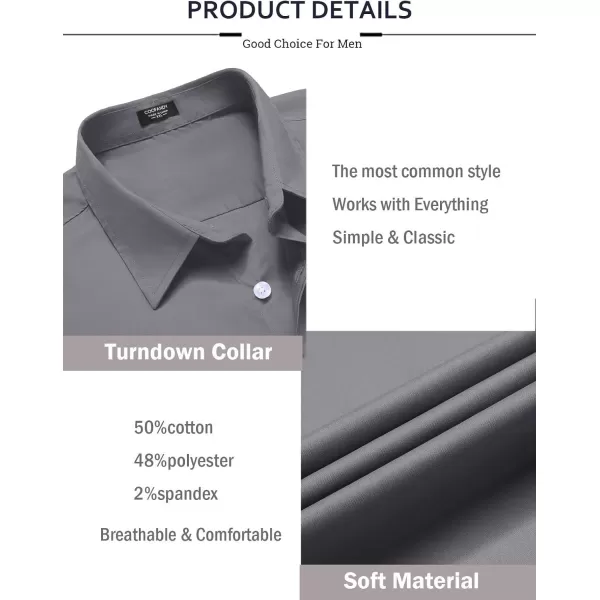 COOFANDY Mens Casual Button Down Shirts Long Sleeve Untucked Shirts for Men Stretch Dress Shirt