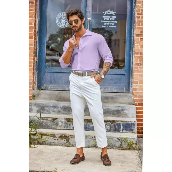COOFANDY Mens Casual Button Down Shirts Long Sleeve Untucked Shirts for Men Stretch Dress Shirt