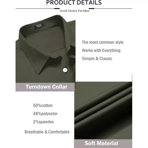 COOFANDY Mens Casual Button Down Shirts Long Sleeve Untucked Shirts for Men Stretch Dress Shirt
