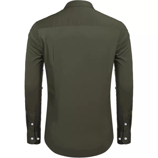 COOFANDY Mens Casual Button Down Shirts Long Sleeve Untucked Shirts for Men Stretch Dress Shirt