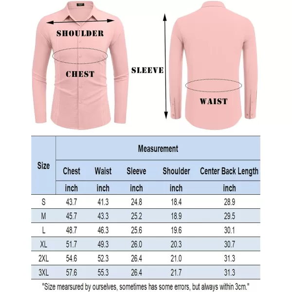 COOFANDY Men's Cuban Guayabera Shirt Long Sleeve Casual Button Down Shirts Beach Linen Shirt